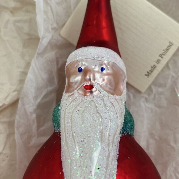 Patricia Breen Ornament Glass Santa Claus Roly Poly Rare Hand Blown Vintage 90's - Picture 8 of 8